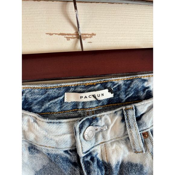 Pacsun Womens Jeans Size 28 90s Boyfriend High Rise Distressed Bleach Raw Hem - Picture 6 of 7